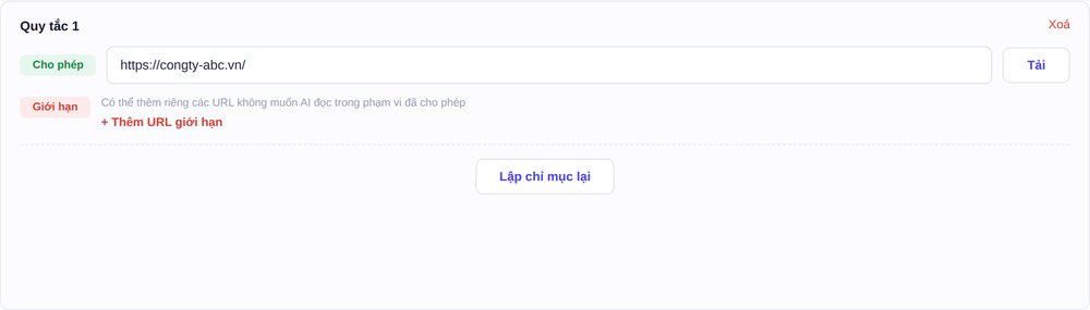 Chỉ định / giới hạn URL