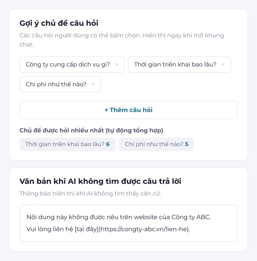 Gợi ý chủ đề câu hỏi